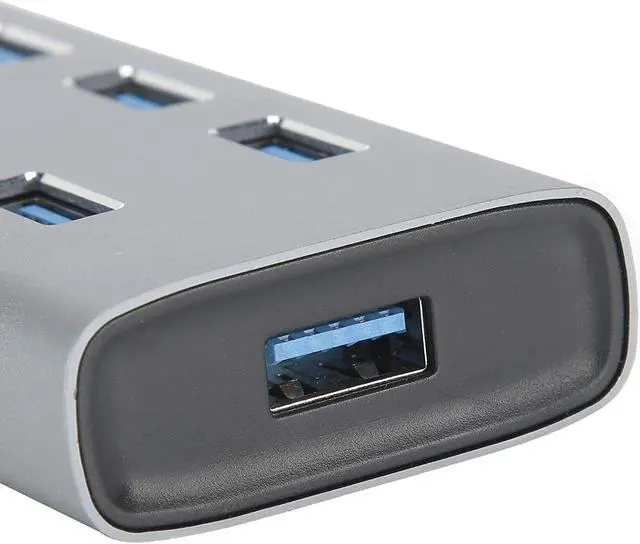 Alt view image 6 of 7 - 7 Ports USB 3.0 Hub, Aluminium Alloy USB Docking Station Up to 5gbps USB 3.0 Hub with 7 USB 3.0, 1 Micro Power Supply Interface, for Laptops, Desktops, and Others