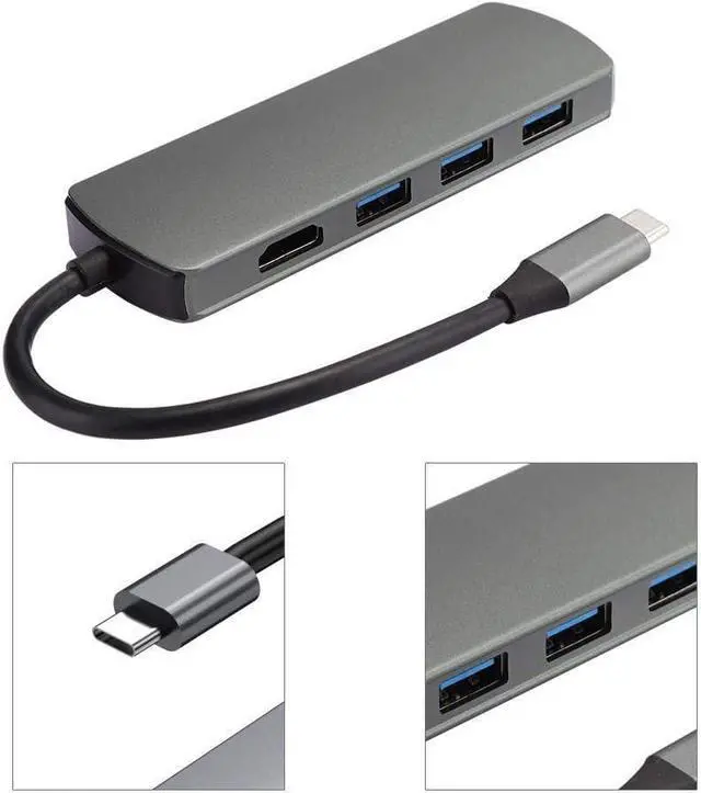 Alt view image 7 of 7 - Docking Station, 6 in 1 Docking Station, Dark Green Multifunctional Type C to HDMI High Definition Hub Adapter, Give You a 4K HD Visual Enjoyment