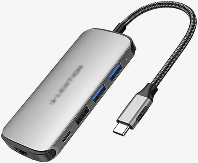 Main image of Port Expander USB C Dock 8-in-1 Type C Hub Adapter Docking Station with Ethernet, 4K HDMI, 2 USB 3.0, USB 2.0, SD/TF Card Reader, PD 60W USB Splitter