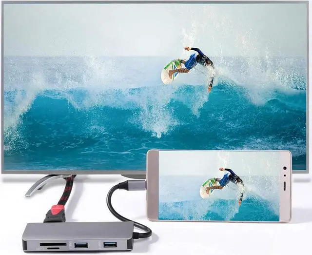 Alt view image 2 of 7 - Type-C Converter, 9 in 1 Type-C Hub Lightweight for Computer