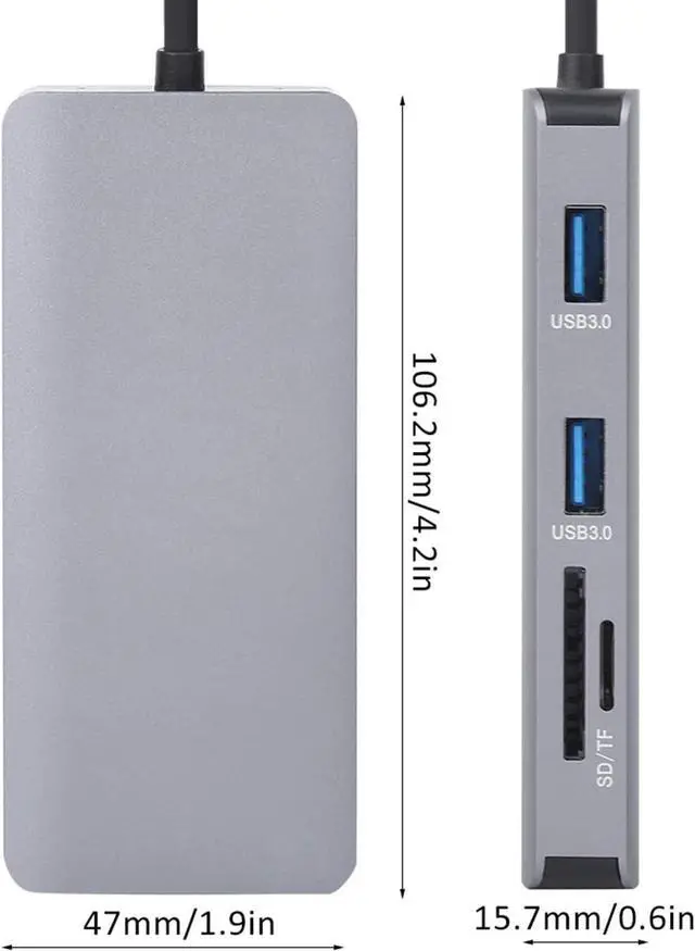 Alt view image 4 of 7 - Type-C Converter, 9 in 1 Type-C Hub Lightweight for Computer