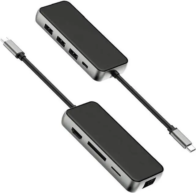 Alt view image 7 of 7 - USB C Hub USB C Adapter Expansion Dock Station 8 in-1 USB C Hub with Ethernet Port 4K HDMI PD Charging 3 USB 3.0 Ports Support SD TF Card Reader Compatible USB C Docking Station