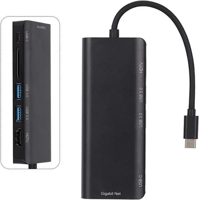 Main image of Multi-Functional 6in1 Docking Station Plug and Play Docking Station USB Docking Station Type-c Docking Station for Desktop for Computer for PC