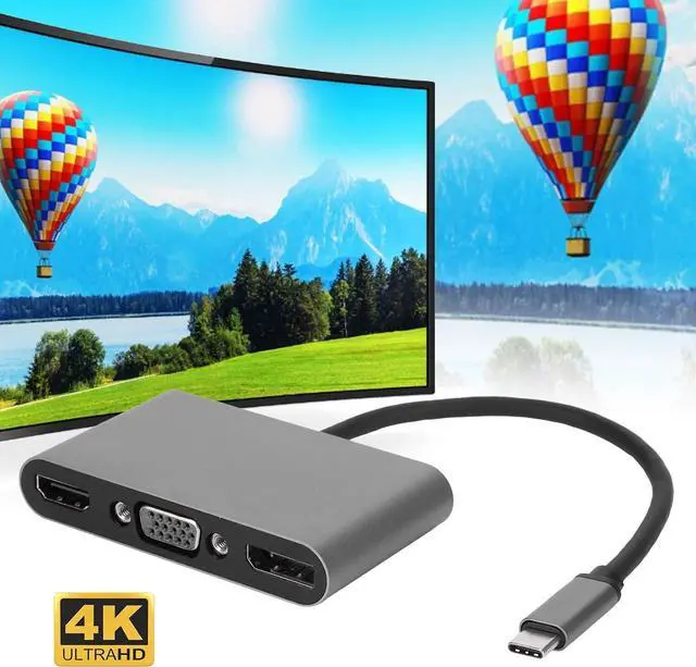 Alt view image 4 of 7 - 5 in 1 Type C Multi Function Docking Station, USB C Hub with USB PD Ports, 4K HD Docking Station for Laptop, Aluminum Alloy Adapter for Pro Air, PC, TV