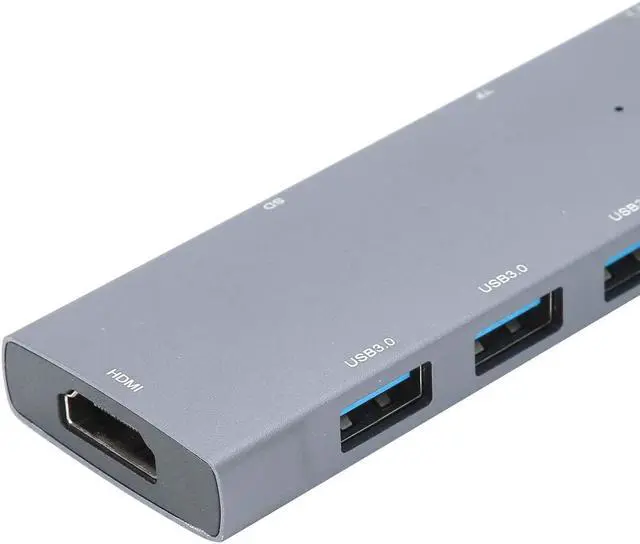 Alt view image 5 of 7 - 9 in 1 Type C Adapter Multiport Hub, USB3.0 3.5mm Audio Docking Station, Data Transmission Hub for iPad Pro Type C Devices, Supports 4K 30Hz Output Up to 3 USB3.0