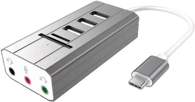 Main image of GPPZM Multi-Port Lightweight Docking Station Practical Converter Compact Exterior Sound Card Reader Portable USB Hub