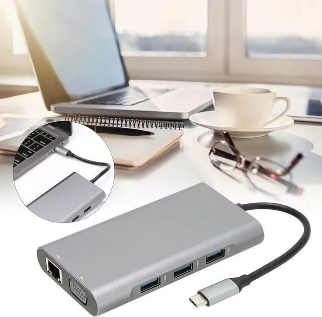 Alt view image 3 of 7 - USBC Hub Expansion Dock, Stable Performance Protable 10 In1 HighDefinition Docking Hub for Students for Transfer Data