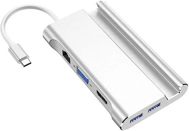 Main image of Type-C Docking Station Mobile Phone Bracket USB Splitter Hub Expands HDMI-Compatible + Network Port + VGA + Hub