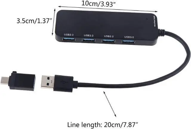 Alt view image 2 of 6 - CRFYJ HUB USB 3.0 4 Ports USB 2.0 Docking Station External Splitter L4MD