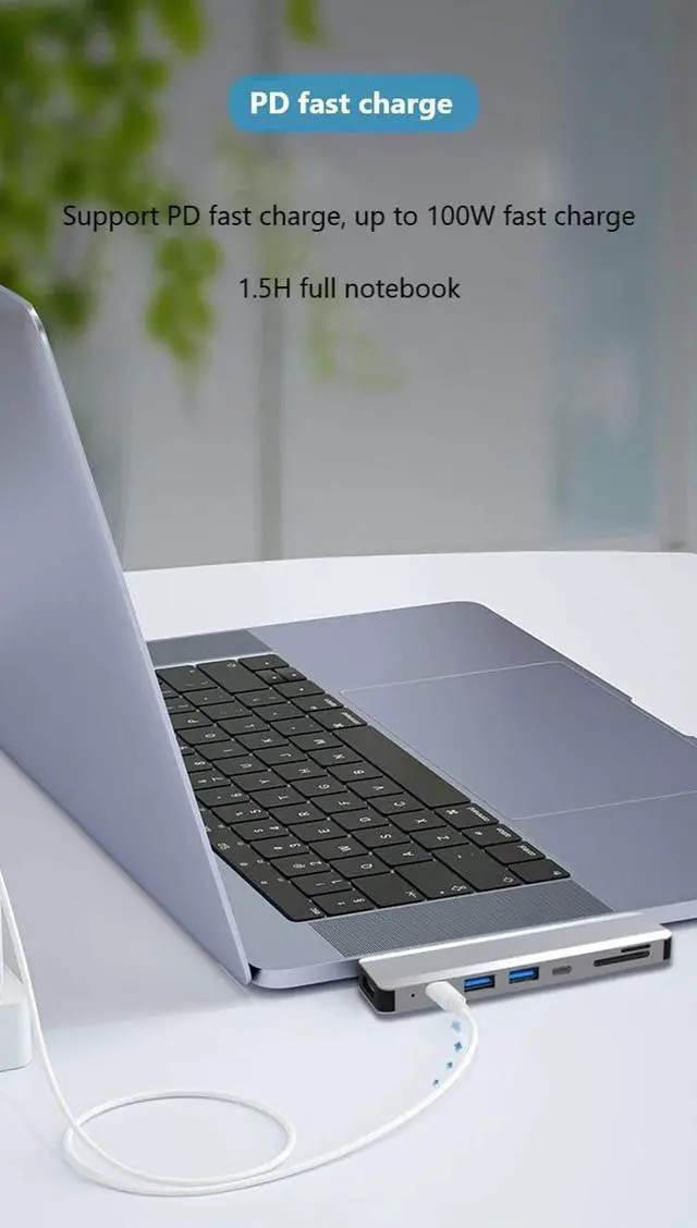 Alt view image 3 of 7 - SOSOFLY Dual Type-c hub Seven-in-one Docking Station for fit MacBook