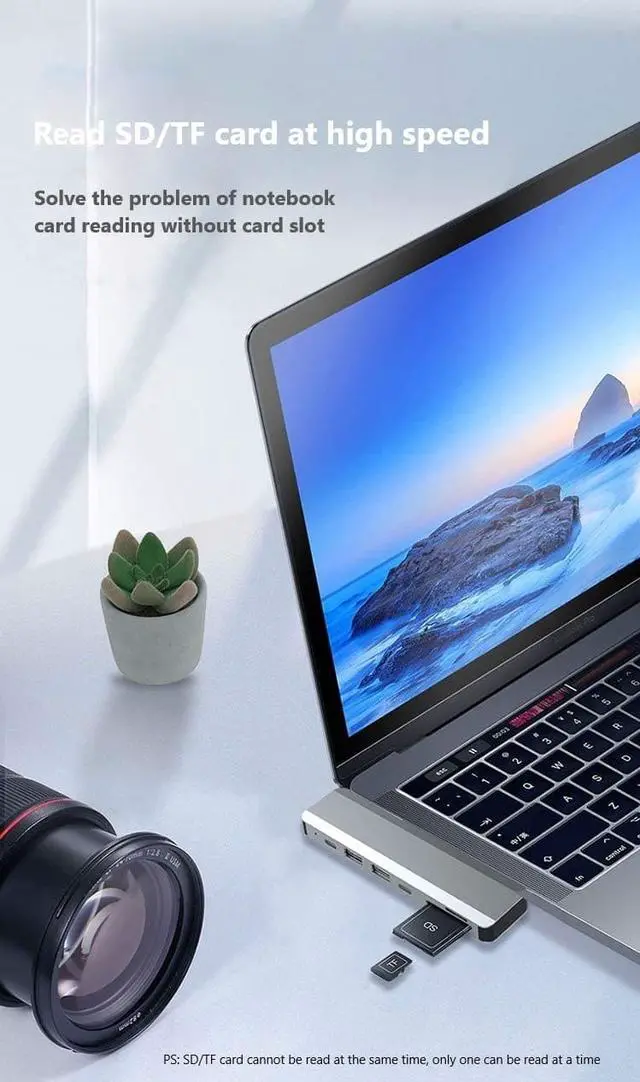 Alt view image 4 of 7 - SOSOFLY Dual Type-c hub Seven-in-one Docking Station for fit MacBook