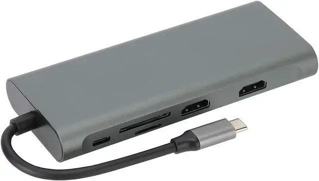 Alt view image 6 of 7 - USB C Hub Multiport Adapter, 12In1 Docking Station TypeC Adapter with RJ-45 Ports C-Type PD Charging Ports 2 USB3.0 Ports 2 USB2.0 2 HDMI Video Outputs