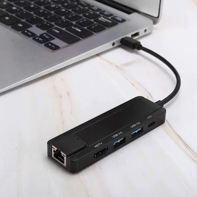 Alt view image 6 of 7 - Gojiny 5-in-1 Docking Station, Portable Hub 2 USB3.0 Ports Type C Interface 4Kx2K HDMI Output for Mac OS Windows
