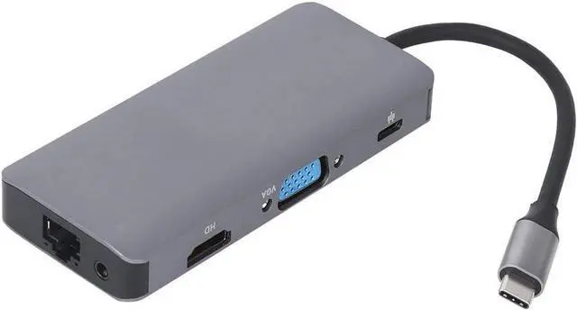 Alt view image 2 of 7 - Senyar Type-C Hub, 9 in 1 Interface Multifunction USB 3.0 1000Mbps Hub Memory Card Reader Converter Docking Station