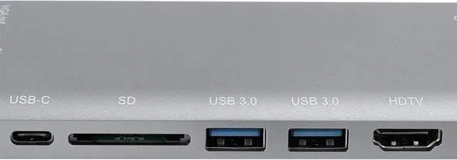 Alt view image 5 of 7 - TypeC Docking Station Good Performance USB3.0 Hub Gray Small Size 8in1 Fine Workmanship for Notebook