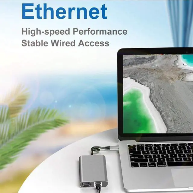 Alt view image 7 of 7 - TypeC Docking Station Good Performance USB3.0 Hub Gray Small Size 8in1 Fine Workmanship for Notebook