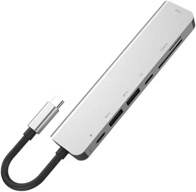 Alt view image 2 of 7 - Type-C to HDMI 4K HUB Multifunctional Hub 3.1 to HDMI 7 in 1 Type C Hub Docking Station with Triple Display 2X HDMI 4K