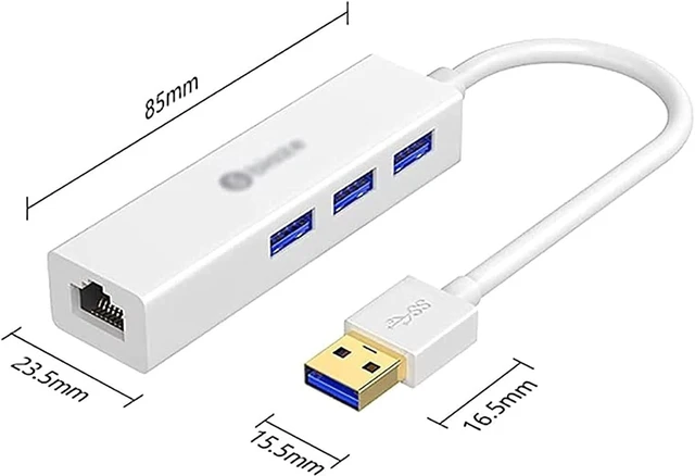 Alt view image 2 of 6 - KouRy USB Docking Station,4 Port USB Hub USB Dock Adapter USB Ethernet Extender with 100M Ethernet, 3 USB 3.0 Ports for Desktop, Computer Laptop (White)