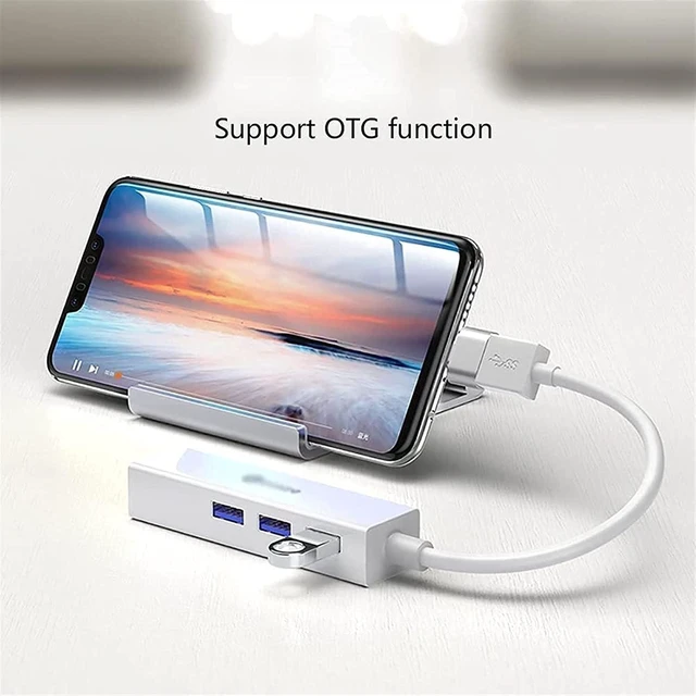 Alt view image 6 of 6 - KouRy USB Docking Station,4 Port USB Hub USB Dock Adapter USB Ethernet Extender with 100M Ethernet, 3 USB 3.0 Ports for Desktop, Computer Laptop (White)