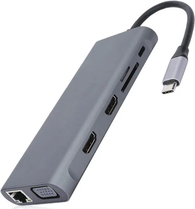 Main image of 12in1 USB C hub, USB C Docking Station, with for Ports, VGA Port, USB 3.1 Gen 1 (USB 3.0) Ports, USBC Data Port, Expansion Dock