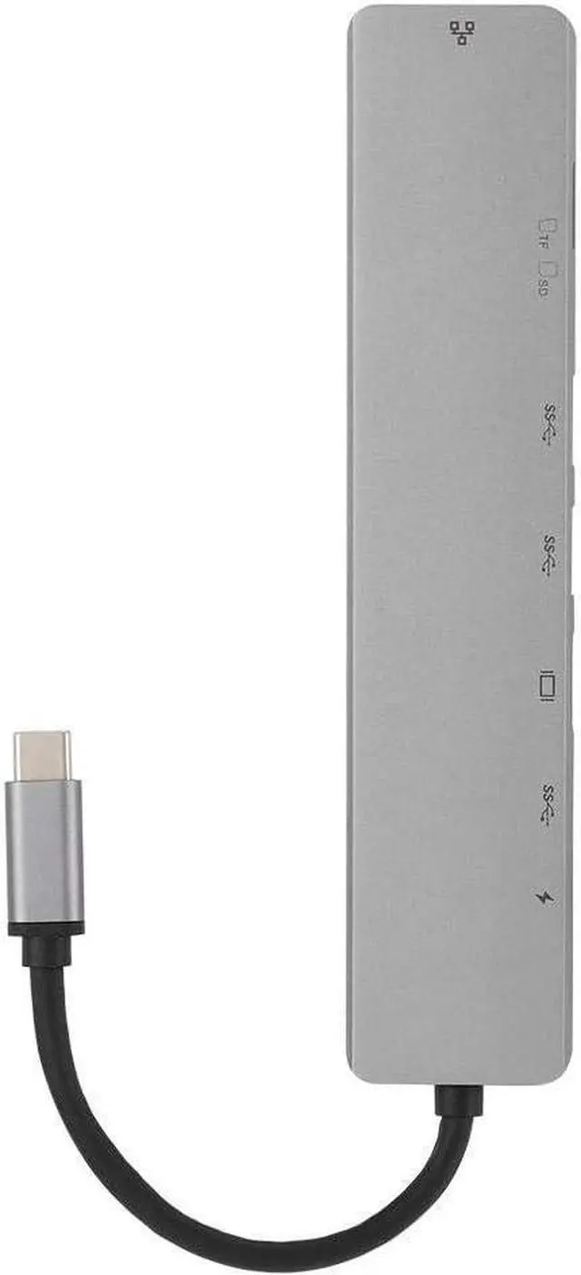 Alt view image 5 of 6 - 8 in to 1 USB Hub,Portable USB C to Type C 3 USB 3.0 Hub Dock Station HDMI RJ45 Ethernet TF OTG Adapter Plug and Play