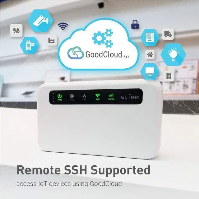 Alt view image 4 of 7 - GL-XE300 (Puli) 4G LTE Industrial IoT Gateway, T-Mobile Only, Router/Access Point/Extender/WDS, OpenWrt, 5000mAh Battery, OpenVPN, Remote SSH, WPA3, IPv6 (EC25-AF), for North America only