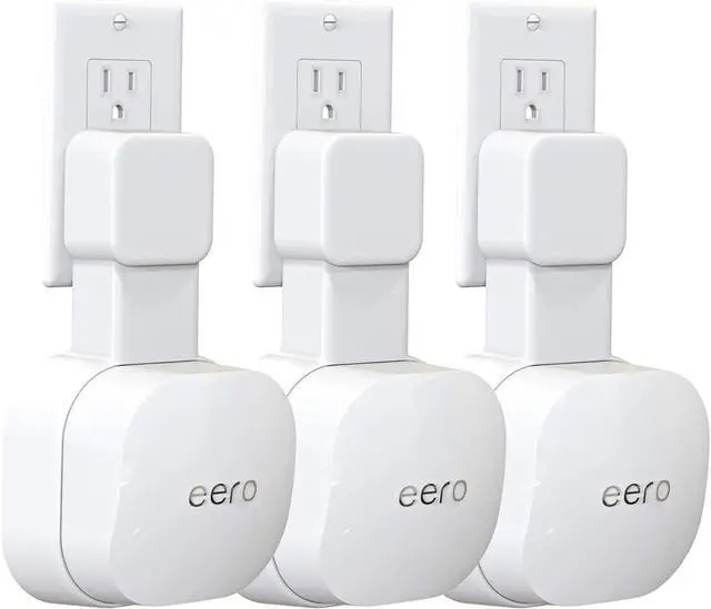 Main image of Outlet Wall Mount Only for eero 6 & eero 6+ mesh Wi-Fi System, No Messy Wires & Space Saving Outlet Mount Holder for eero 6 Extender (3 Pack)