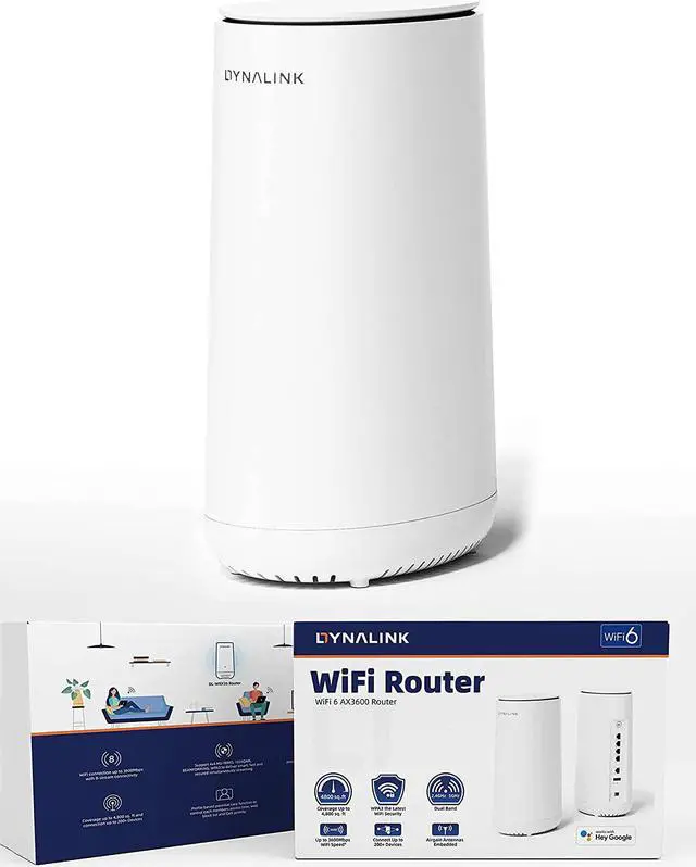 Main image of Dynalink WiFi 6 AX3600 Router (DL-WRX36), Dual Band, 8-Stream WiFi Router, Wireless Speed Up to 3.6Gbps, MU-MIMO, 2.5G WAN Port, 4 Gigabit LAN Ports, for Home & Gaming (1 Pack)