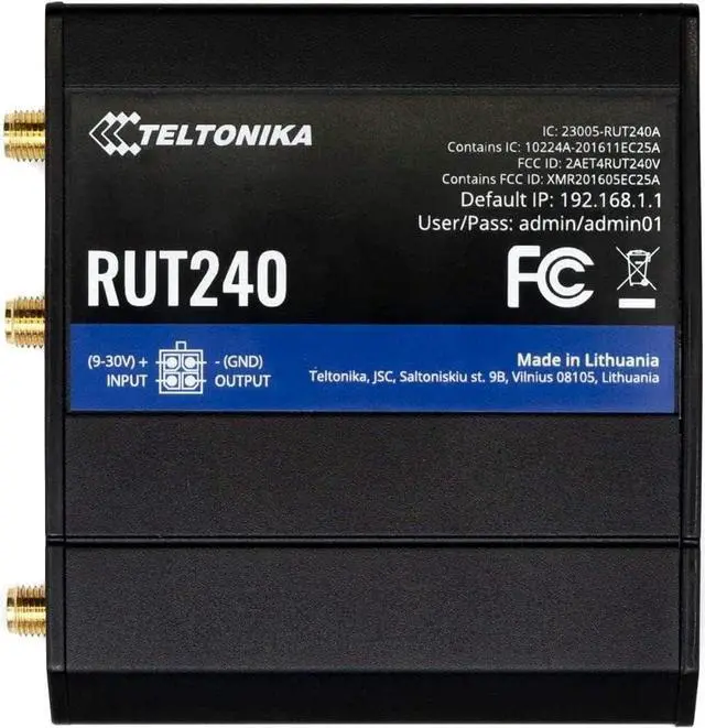 Alt view image 2 of 7 - Teltonika RUT24002U000 Model RUT240 Industrial 3G/4G LTE Cellular Router for Verizon; Automatic Switch to Available Backup Connection; Wireless Access Point with Hotspot Functionality