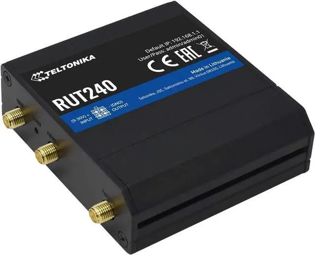 Alt view image 3 of 7 - Teltonika RUT24002U000 Model RUT240 Industrial 3G/4G LTE Cellular Router for Verizon; Automatic Switch to Available Backup Connection; Wireless Access Point with Hotspot Functionality