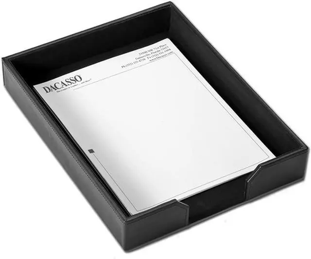 Alt view image 7 of 7 - Bonded Leather Desk Set - Luxury Leather Desk Pad & Desk Organization Essentials (Black, 6 Piece)