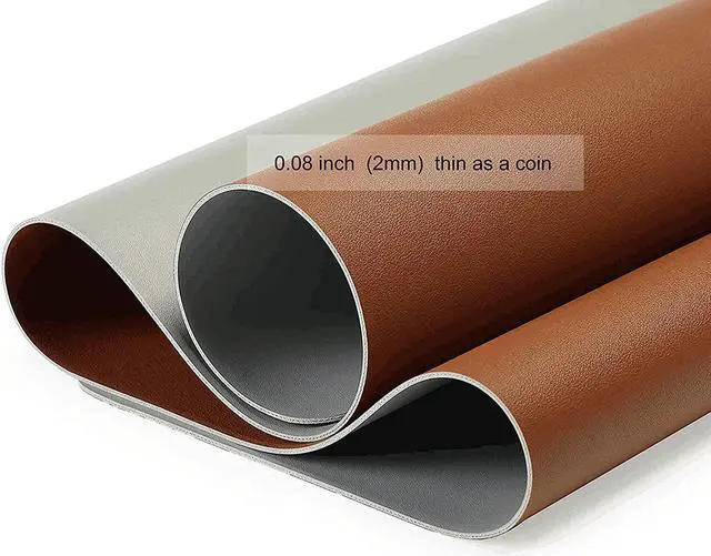 Alt view image 4 of 6 - Dual Sided PU Leather Desk Pad, Mouse Pad, Office Desk Mat, Non-Slip Laptop Desk Pad, Waterproof Desk Writing Pad for Office and Home (23.6" x 11.8", Brown+Silver)