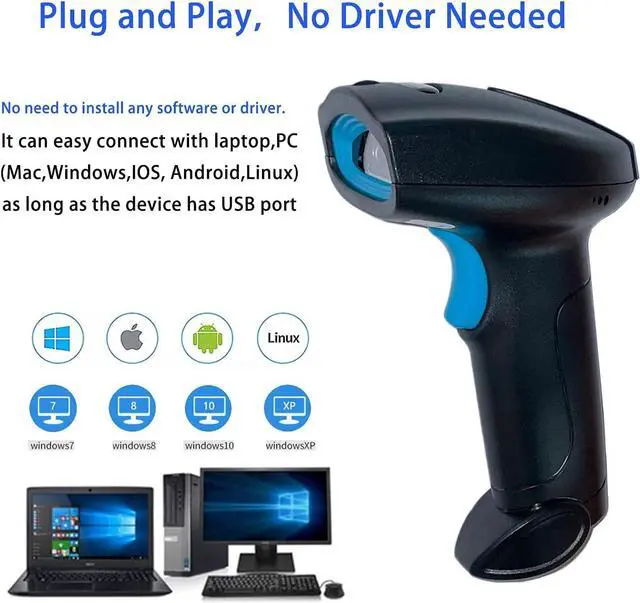 Alt view image 2 of 7 - Handheld 2D QR Code Scanner Wireless and Portable Mini 2D Bluetooth Barcode Scanner