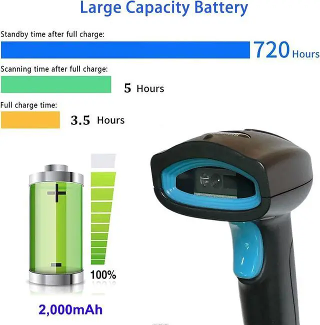 Alt view image 5 of 7 - Handheld 2D QR Code Scanner Wireless and Portable Mini 2D Bluetooth Barcode Scanner