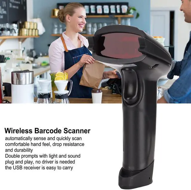 Alt view image 7 of 7 - Wireless Barcode Scanner, FG2106 Automatic Fast Scanning Handheld Bar Code Reader with USB Receiver for Store, Supermarket, Warehouse