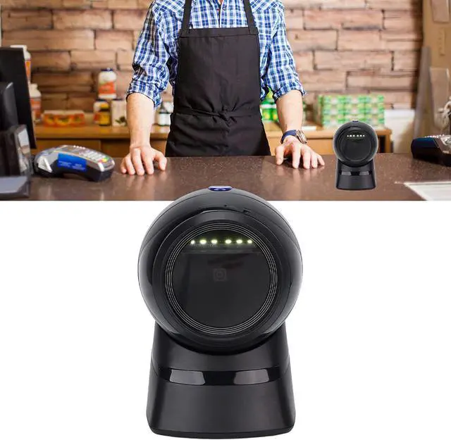 Alt view image 2 of 7 - Highly Accurate and Wired Barcode Scanner for Shop Supermarket - Supports 1D and 2D Barcodes - Hands Free and Quick Connection - Compatible with Various Systems