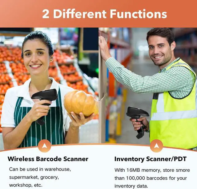 Alt view image 4 of 7 - Trohestar N6 Wireless Barcode Scanner Inventory Scanner CCD Handheld Barcode Scanner with 2.4GHz Wireless & Wired Connection Portable Barcode Reader for Windows, Mac, Android, iOS