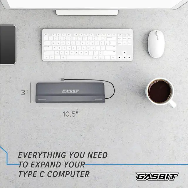 Alt view image 7 of 7 - Docking Station Dual Monitor 14 in 1. for MacBook Pro/Air, Dell, Lenovo, HP - 4K HDMI, VGA, Ethernet RJ 4;5 SD/MicroSD Card Reader; 2 USB 2.0; 3 USB 3.0; 2 USB-C Data; 1 USB-C PD & Audio Jack
