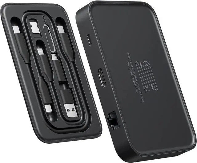 Main image of Docking Station, JSAUX OmniCase 7-in-1 USB C Hub with Cable Storage, Support 1000M Ethernet, 4k HDMI, 100W USB C PD, USB 3.0, SD/TF Card Docking Station for MacBookPro/Air, iPad, Chromebook