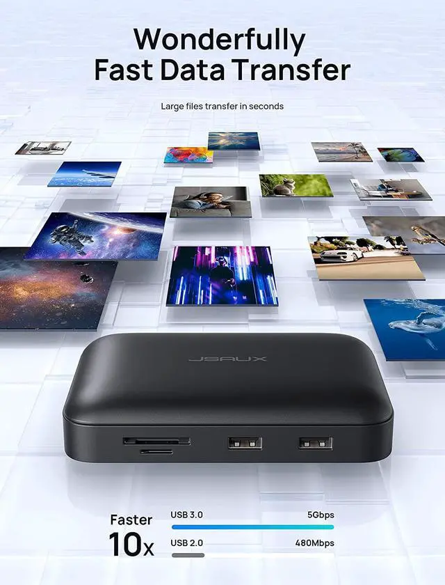 Alt view image 4 of 7 - Docking Station, JSAUX OmniCase 7-in-1 USB C Hub with Cable Storage, Support 1000M Ethernet, 4k HDMI, 100W USB C PD, USB 3.0, SD/TF Card Docking Station for MacBookPro/Air, iPad, Chromebook