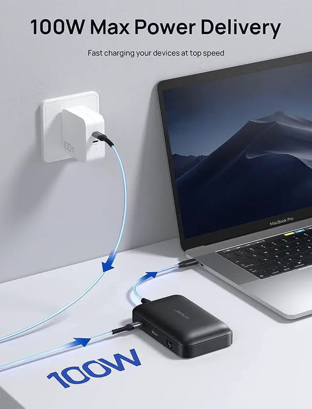 Alt view image 3 of 7 - Docking Station, JSAUX OmniCase 7-in-1 USB C Hub with Cable Storage, Support 1000M Ethernet, 4k HDMI, 100W USB C PD, USB 3.0, SD/TF Card Docking Station for MacBookPro/Air, iPad, Chromebook