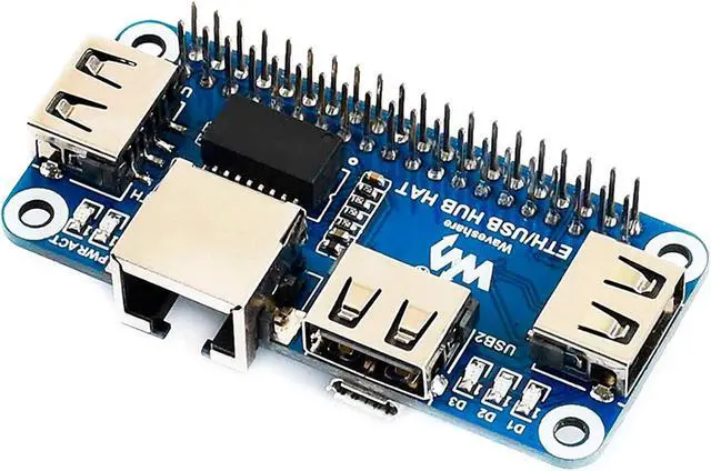 Alt view image 2 of 7 - for Raspberry Pi 4B/3B+/3B/2B/Zero/Zero W/Pi Zero 2 W/ 2 WH, Ethernet/USB HUB HAT Board with RJ45 10/100M Ethernet Port and 3X USB Ports, Compatible with USB2.0/1.1
