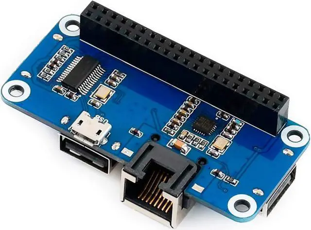 Alt view image 3 of 7 - for Raspberry Pi 4B/3B+/3B/2B/Zero/Zero W/Pi Zero 2 W/ 2 WH, Ethernet/USB HUB HAT Board with RJ45 10/100M Ethernet Port and 3X USB Ports, Compatible with USB2.0/1.1