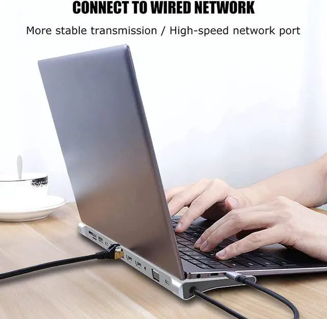 Alt view image 5 of 7 - 12-in-1 Docking Station Type-c to Dual Hdmi Same Screen Display USB Vga Pd Fast Charging Rj45 Docking Station.