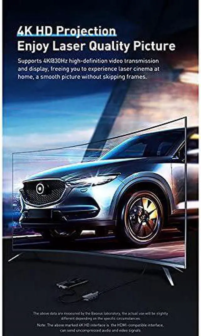 Alt view image 4 of 4 - 6 in 1 USB C HubType C Hub to 4K HD USB 3.0 PD Port 3.5mm Jack USB-C USB Hub Adapter