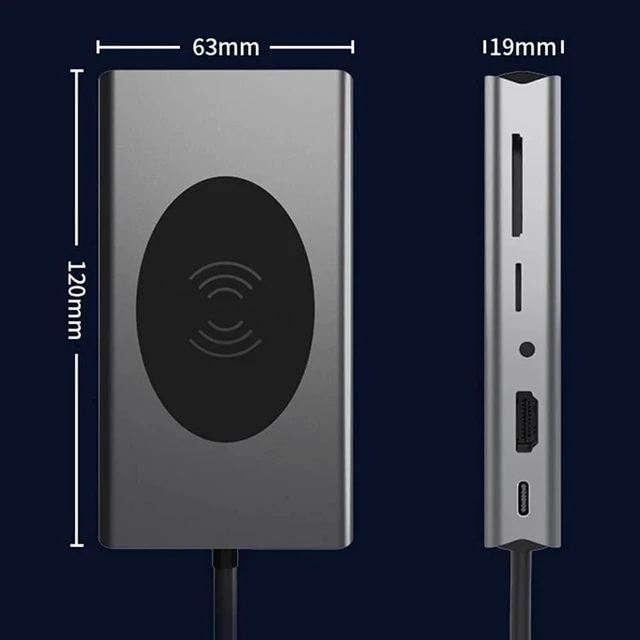 Alt view image 2 of 6 - USB Type C Hub USB 3.0 Type-C Hub to Adapter 4K Thunderbolt 5 USB C Hub with TF SD Reader Slot PD