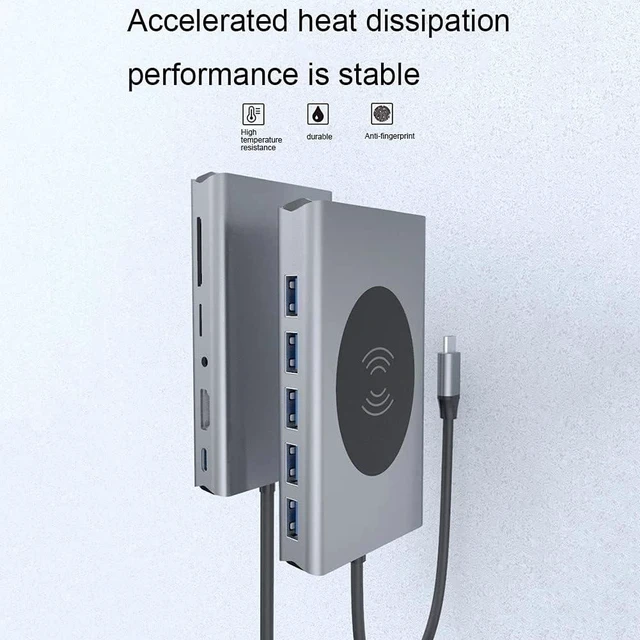 Alt view image 5 of 6 - USB Type C Hub USB 3.0 Type-C Hub to Adapter 4K Thunderbolt 5 USB C Hub with TF SD Reader Slot PD