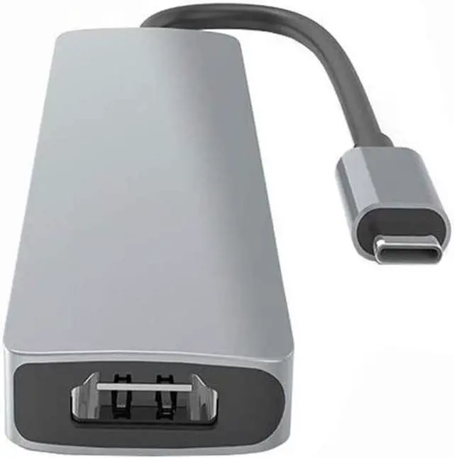 Alt view image 5 of 6 - Type-C Hub to HDMI-Compatible Adapter 4K 3 USB C Hub with TF Security Digital Reader Slot for MacBook Pro