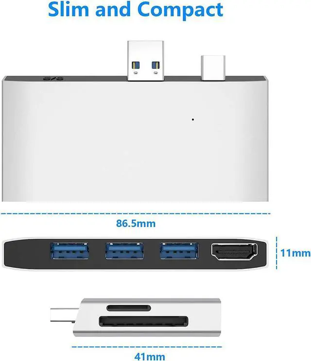 Alt view image 5 of 7 - Surface Pro Docking Station, Surface Pro 4/5/6 Hub Dock with 4K HDMI Adapter, 3 x USB 3.0 Ports, SD/Micro SD Card Reader for Microsoft Surface Pro 4/ Pro 5/ Pro 6