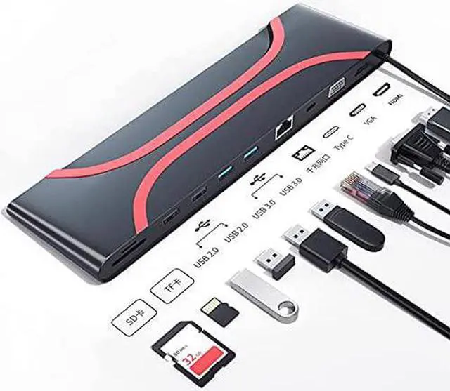 Alt view image 5 of 7 - USB Type C HUB to HDMI RJ45 Card Reader USB 3.0 PD Adapter USB C HUB for Computer Tablet PC Dock Splitter